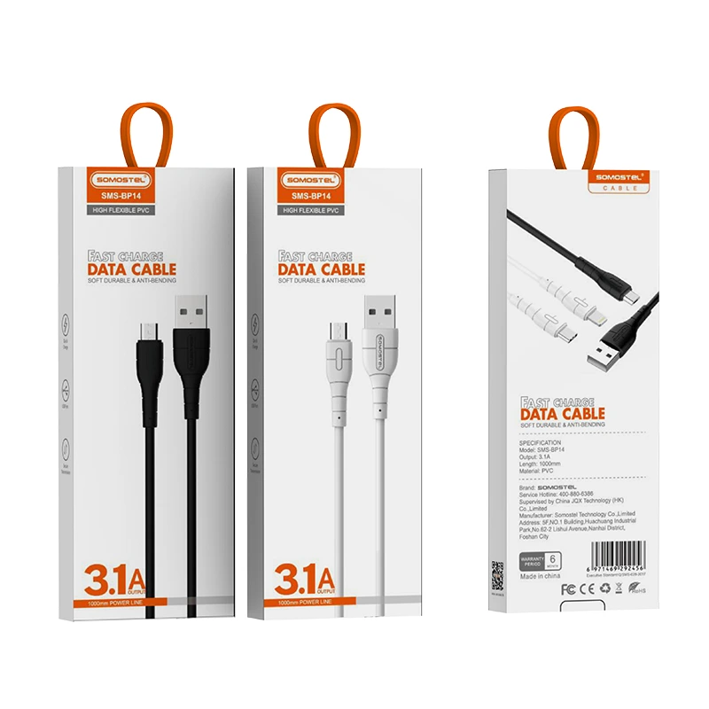 SOMOSTEL SMS-BP14 3.1A Fast Charging USB Cable